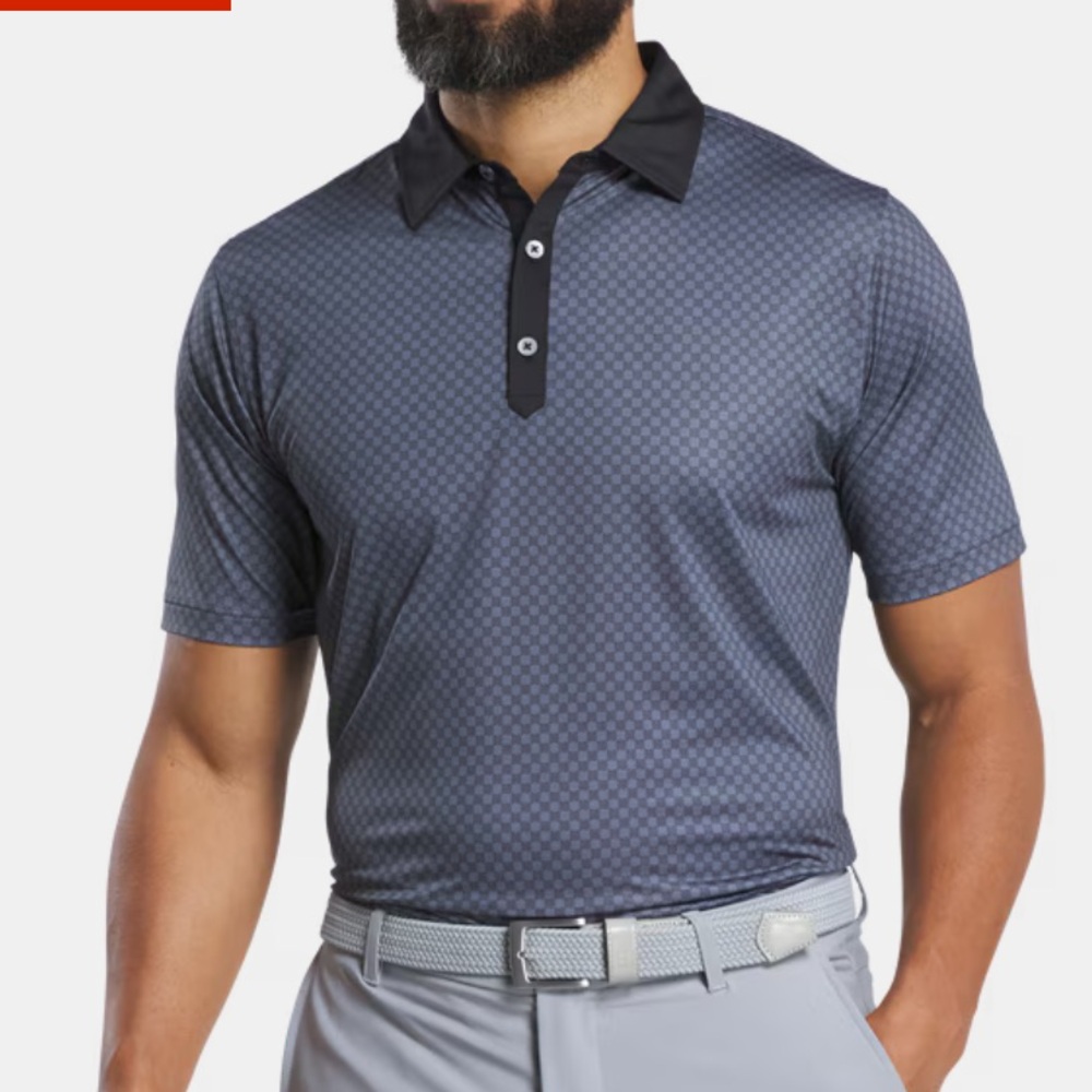 Footjoy Black and Gray Checker Lisle golf polo - 2XL